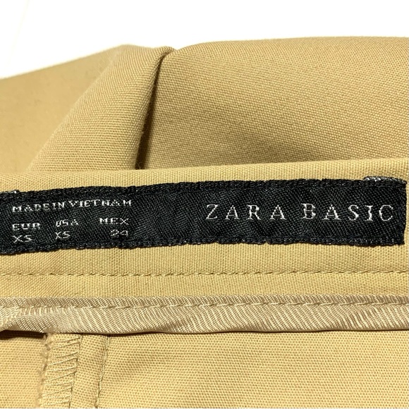 Zara Khaki High Waisted Stretchy Pencil Cut Skirt With Details On Hips Small - Picture 6 of 10